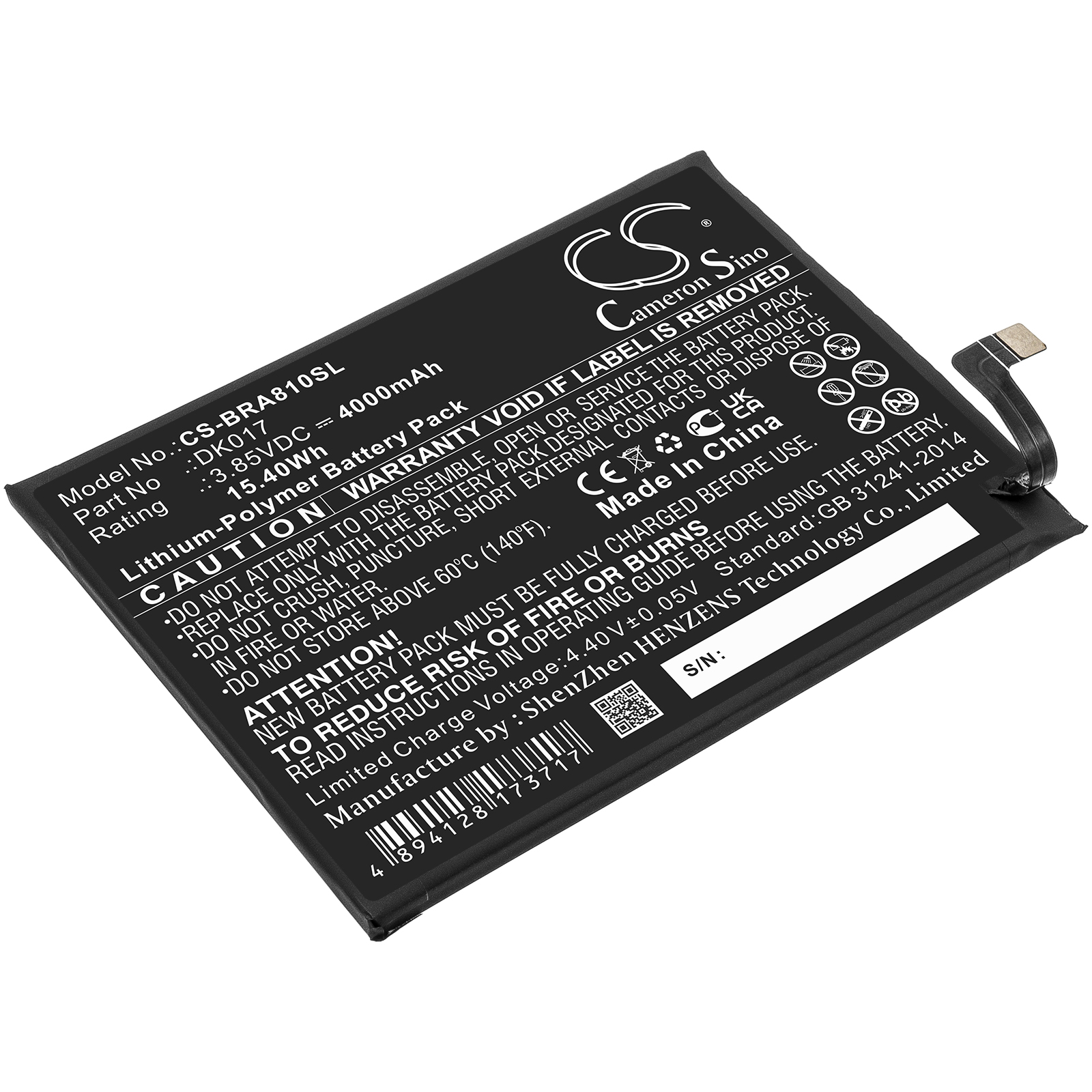 Blackview A80 Pro DK017 Replacement Battery 3.85V 4000mAh