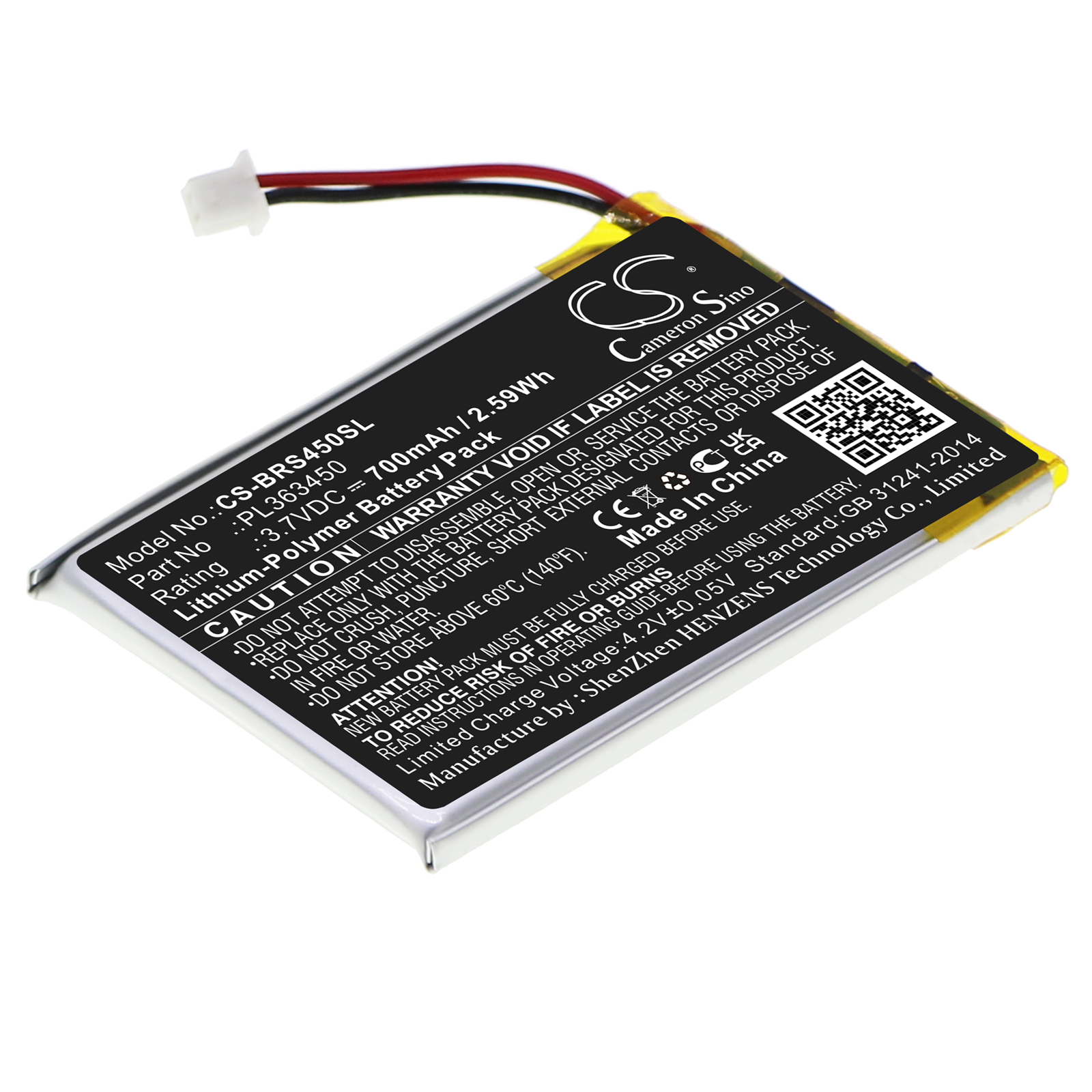 BlueParrott S450 PL363450 Headset Replacement Battery 3.7V 700mAh