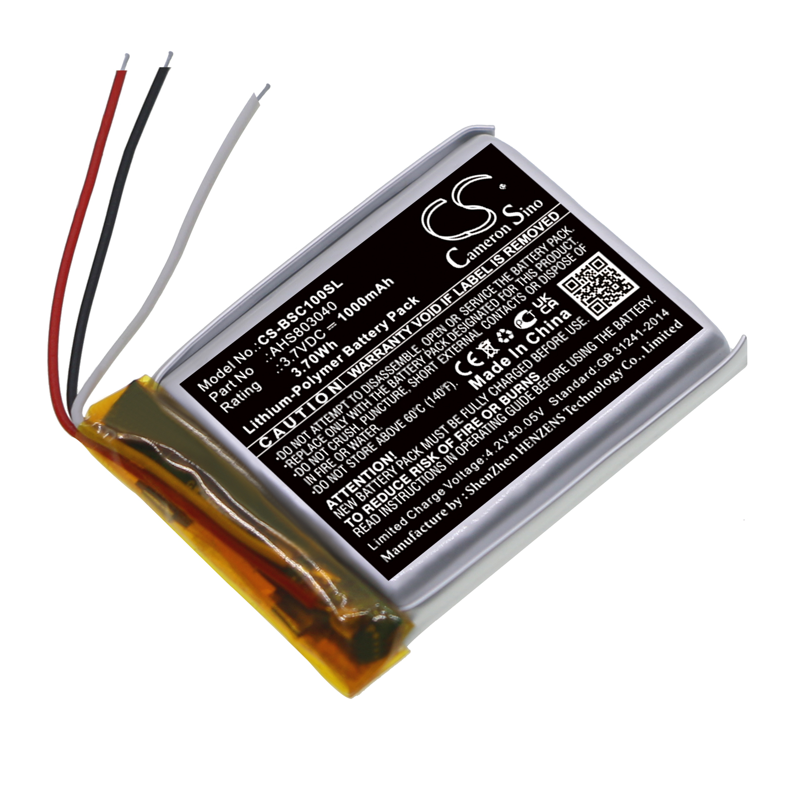 Bose SoundWear Companion AHS803040 Wireless Speaker Replacement Battery 1000mAh