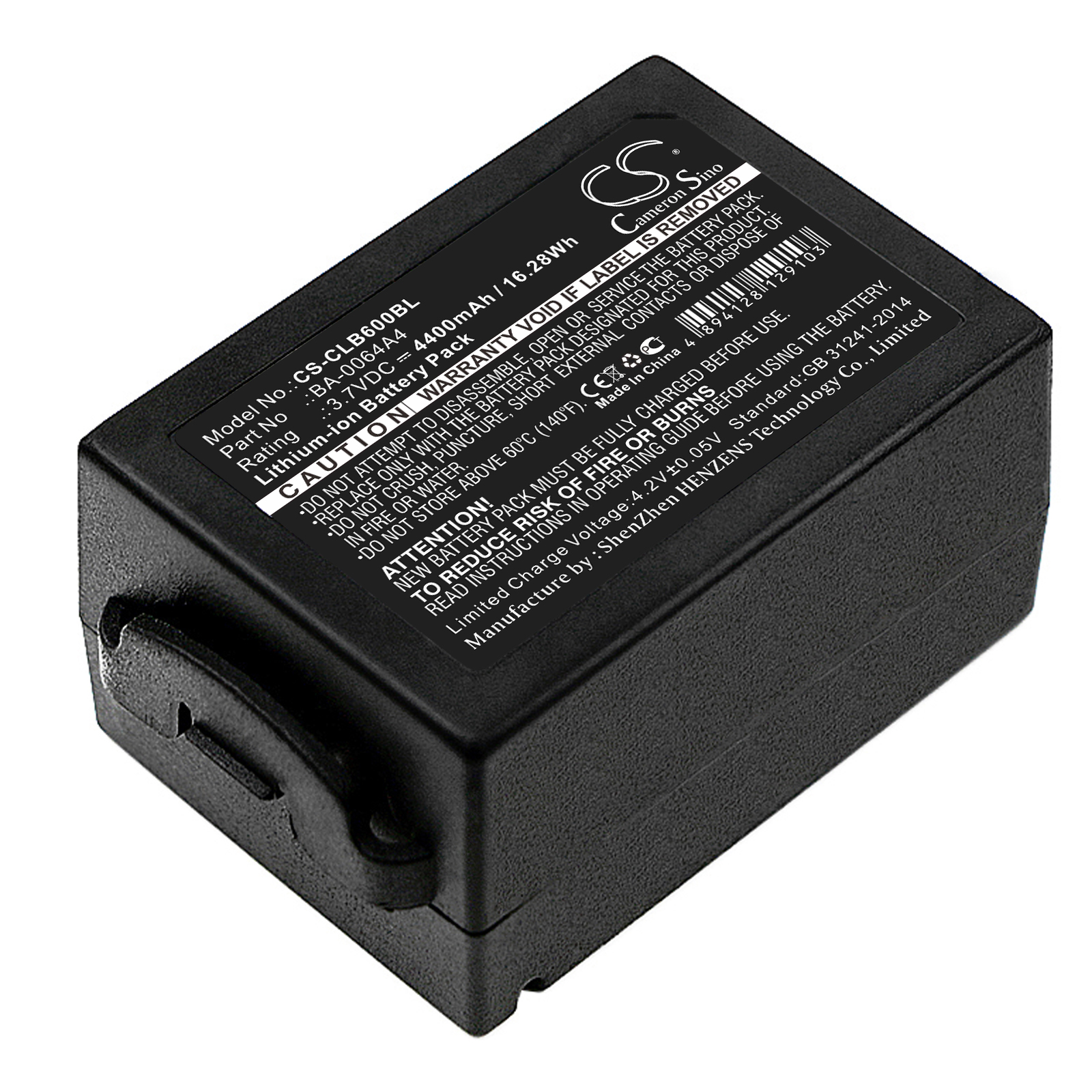 CipherLab CP60 BA-0064A4 Replacement Battery 3.7V 4400mAh