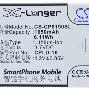 Coolpad 8190 CPLD-16 Replacement Battery 3.7V 1650mAh
