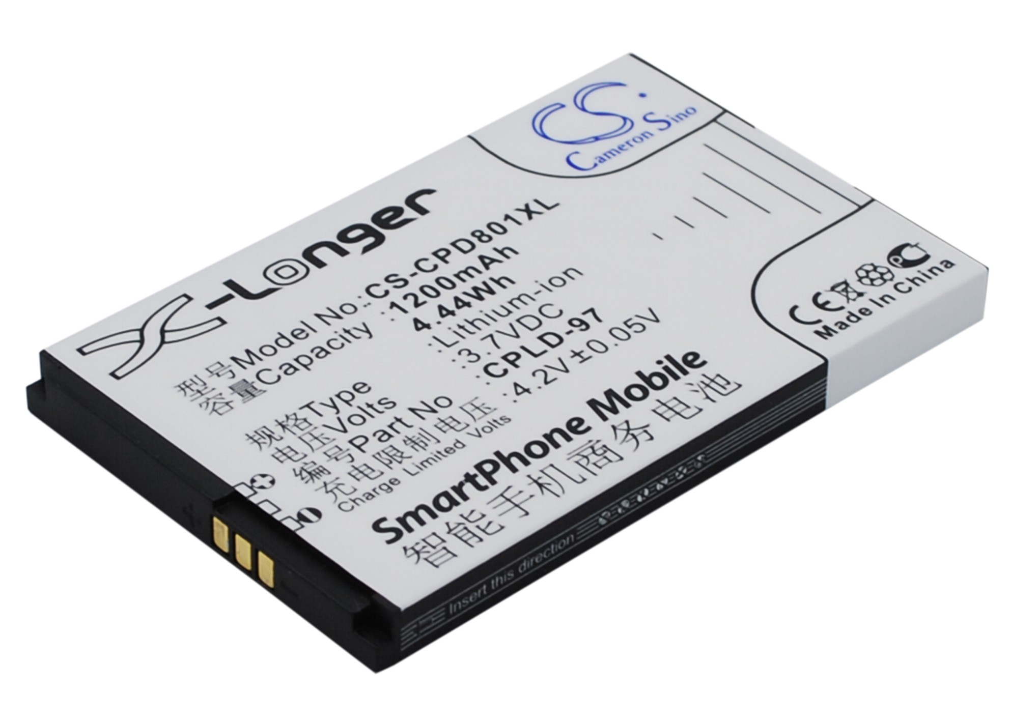Coolpad 8010 CPLD-97 Replacement Battery 3.7V 1200mAh