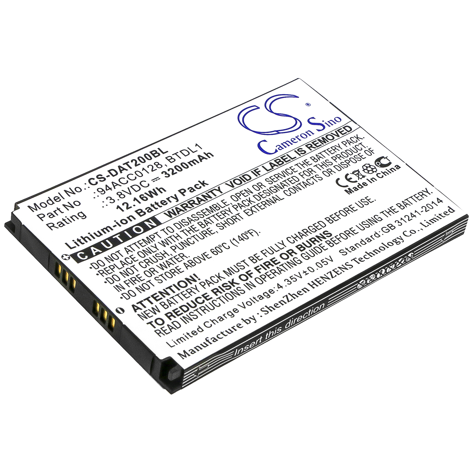 Datalogic DL-Axist Replacement Battery 3.8V 3200mAh