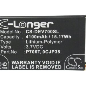 DELL Venue 7 Venue 8 0CJP38 0DHM0J 0YMXOW Tablet Replacement Battery 3.7V 4100mAh
