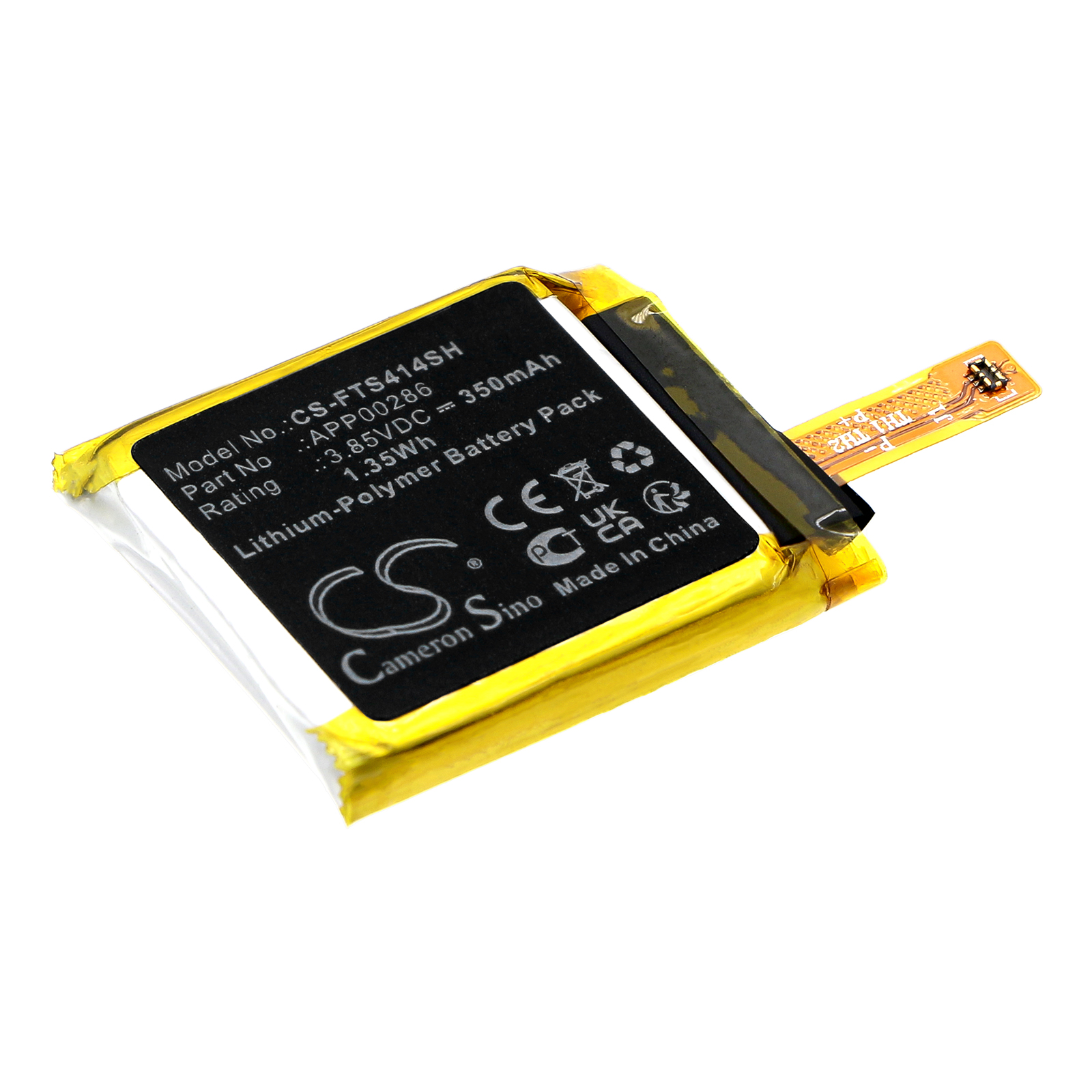 Replaces battery for FOSSIL Sport 41mm Gen 4, APP00286, 350mAh