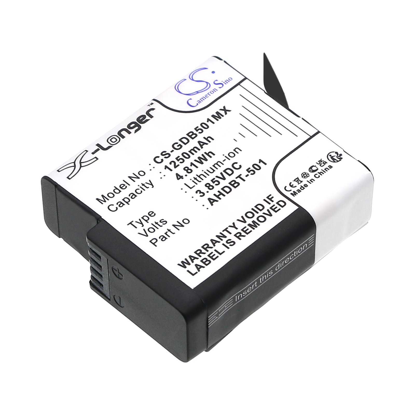 Gopro 601-10197-00 Replacement Battery 3.85V 1250mAh