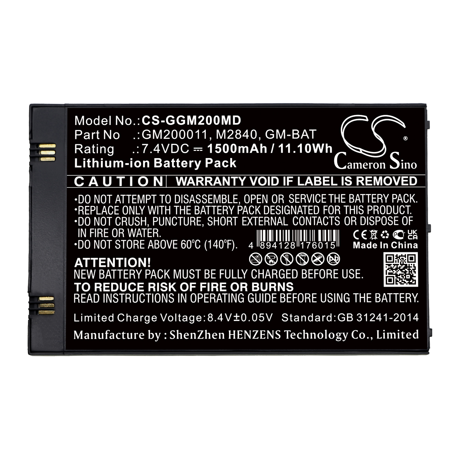 GE Echographe Vscan Medical Replacement Battery 7.4V 1500mAh