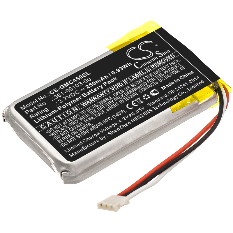 Garmin 361-00103-00 Dashcam Replacement Battery 3.7V 250mAh