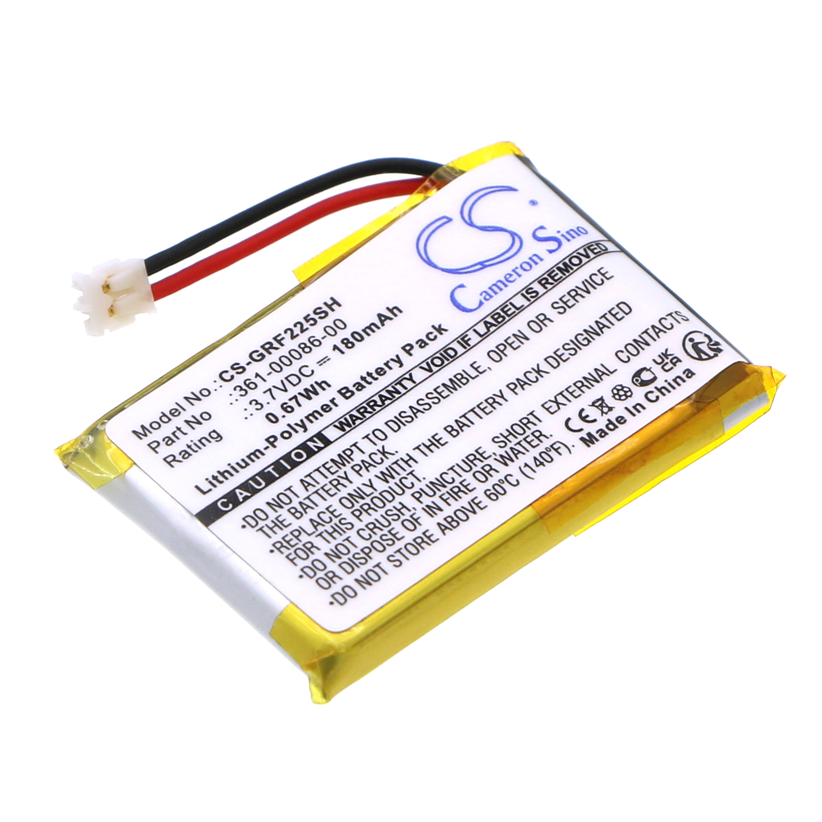Garmin 361-00072-00 Watch Replacement Battery 3.7V 180mAh