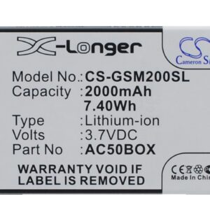 Archos 50 Neon 50 Platinium 50b Oxygen Replacement Battery 3.7V 2000mAh