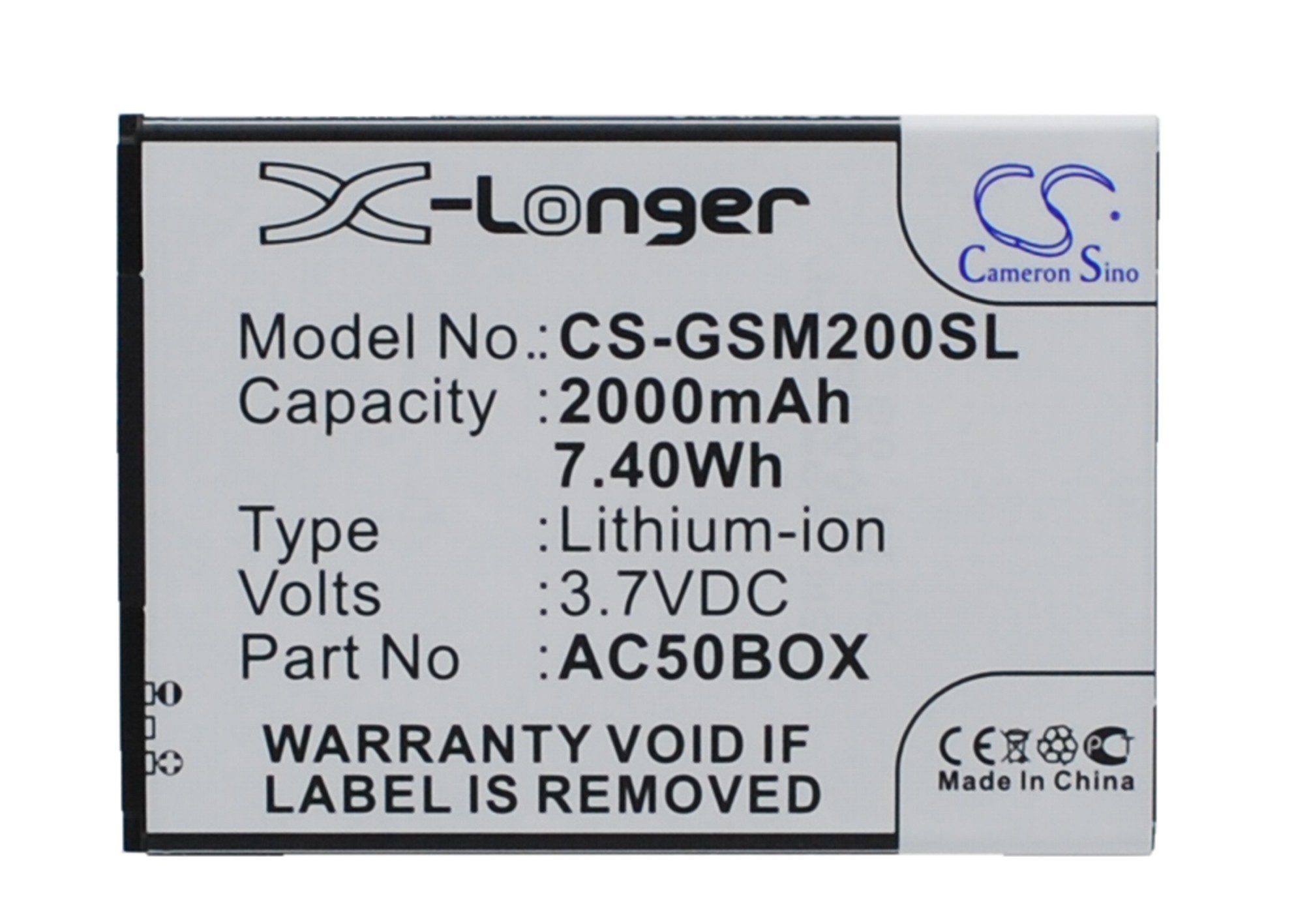 Archos 50 Neon 50 Platinium Replacement Battery 3.7V 2000mAh