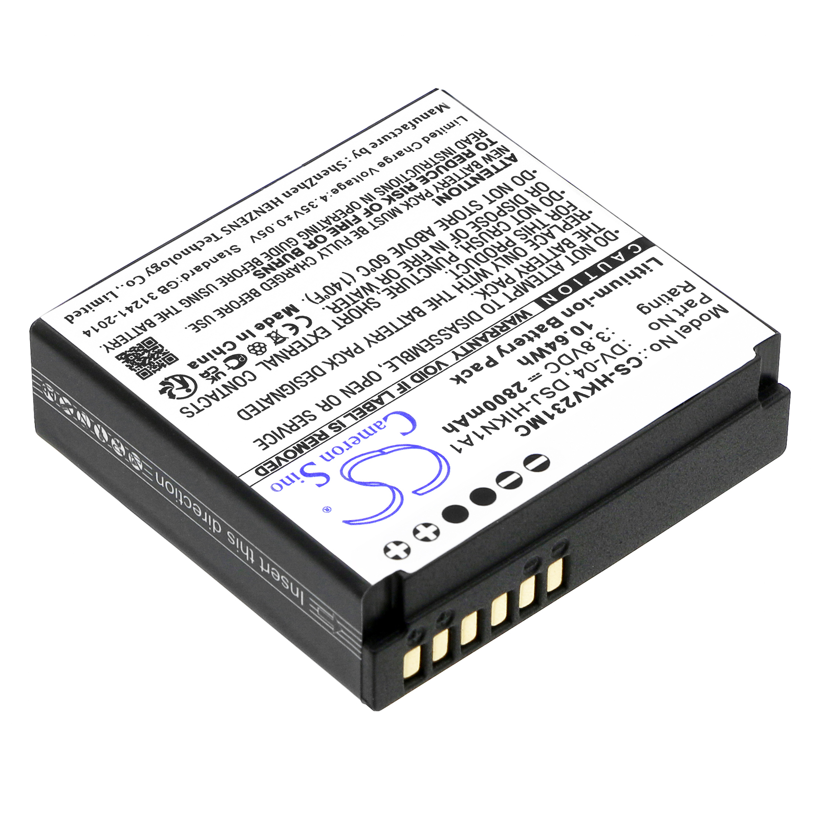 DS-MH1310-N1(B) Hikvision Replacement Battery 3.8V 2800mAh