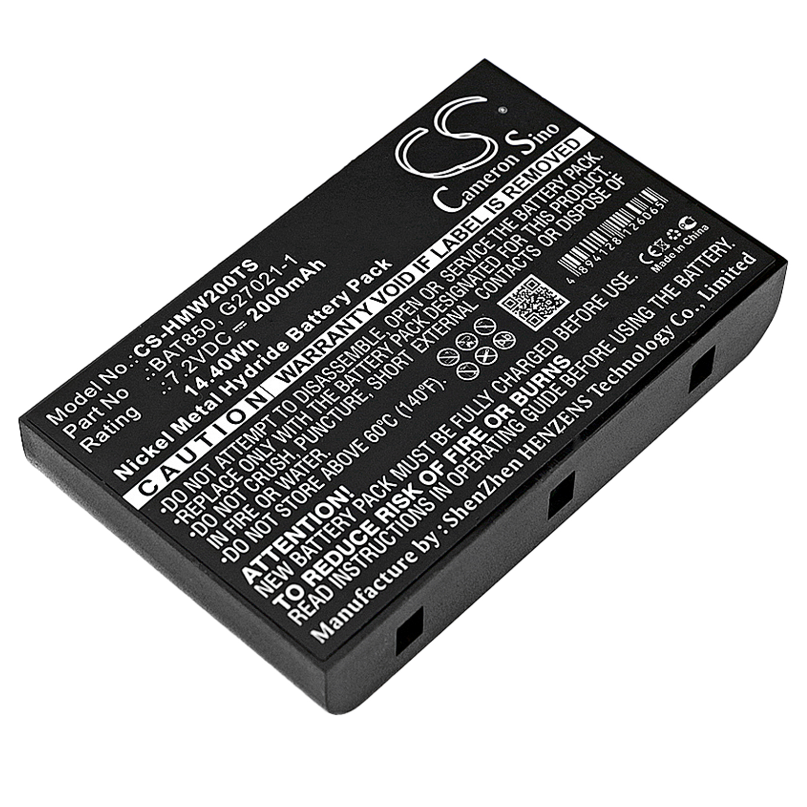 HME 105G073 Headset Replacement Battery 7.2V 2000mAh