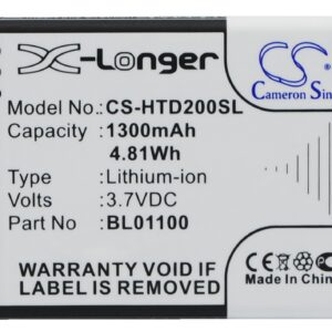 HTC A320E Desire 200 Desire C G2 Golf PO60100 Replacement Battery 3.7V 1300mAh