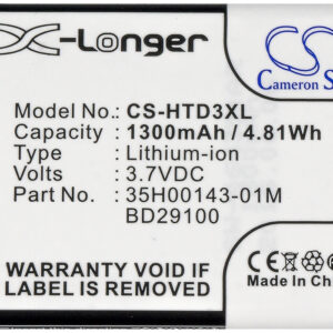 AT&T HD7S HTC Explorer Replacement Battery 3.7V 1300mAh