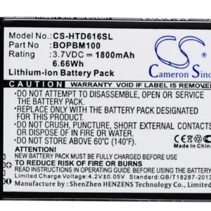 HTC D616d D616h D616w Replacement Battery 3.7V 1800mAh