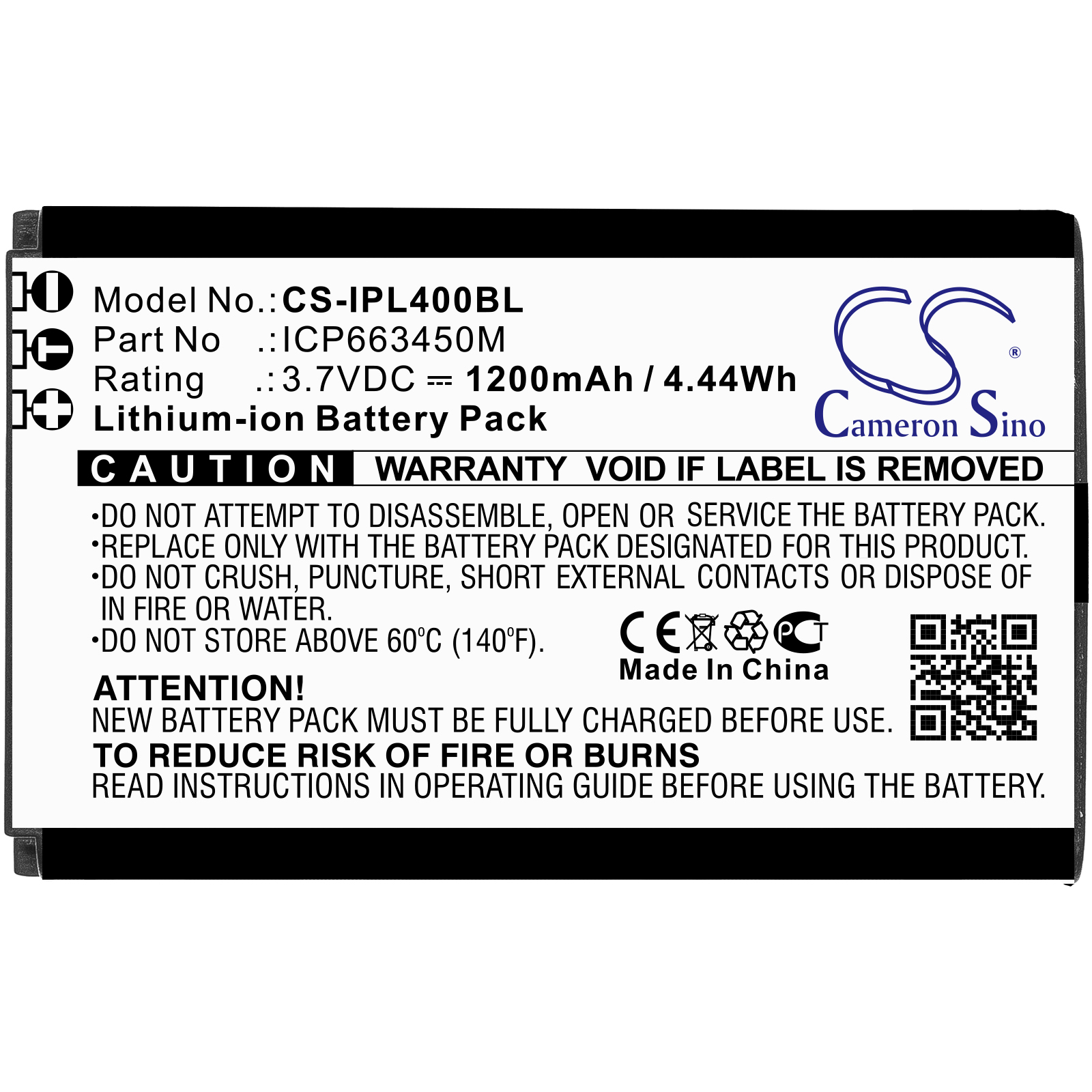 Infinite Peripherals Replacement Battery 3.7V 1200mAh