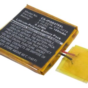 Apple iPOD Shuffle G2 1GB Replacement Battery 3.7V 100mAh