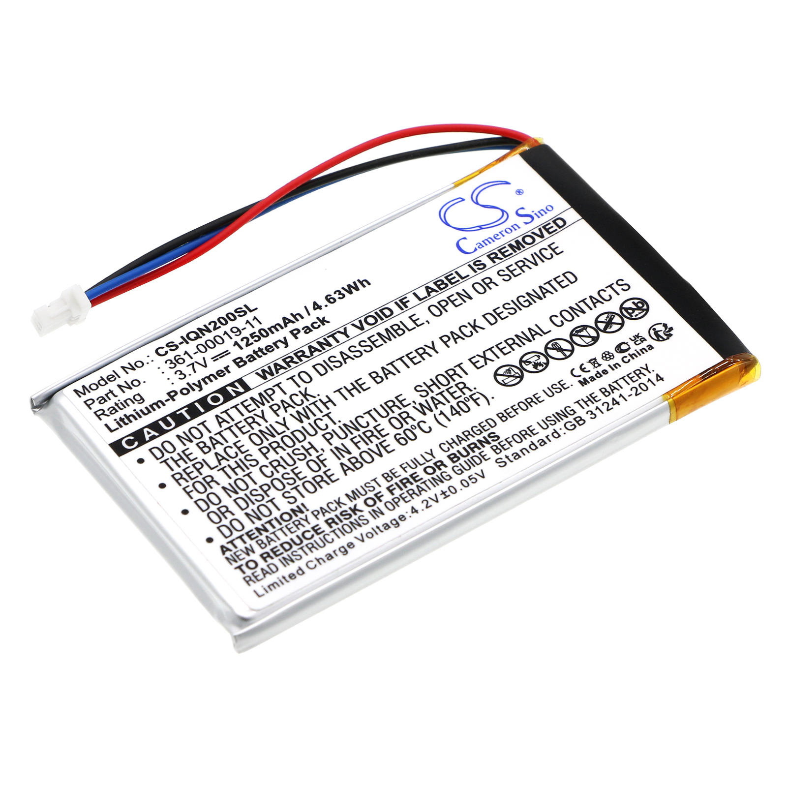 Garmin Nuvi 200 Nuvi 205 Replacement Battery 3.7V 1250mAh