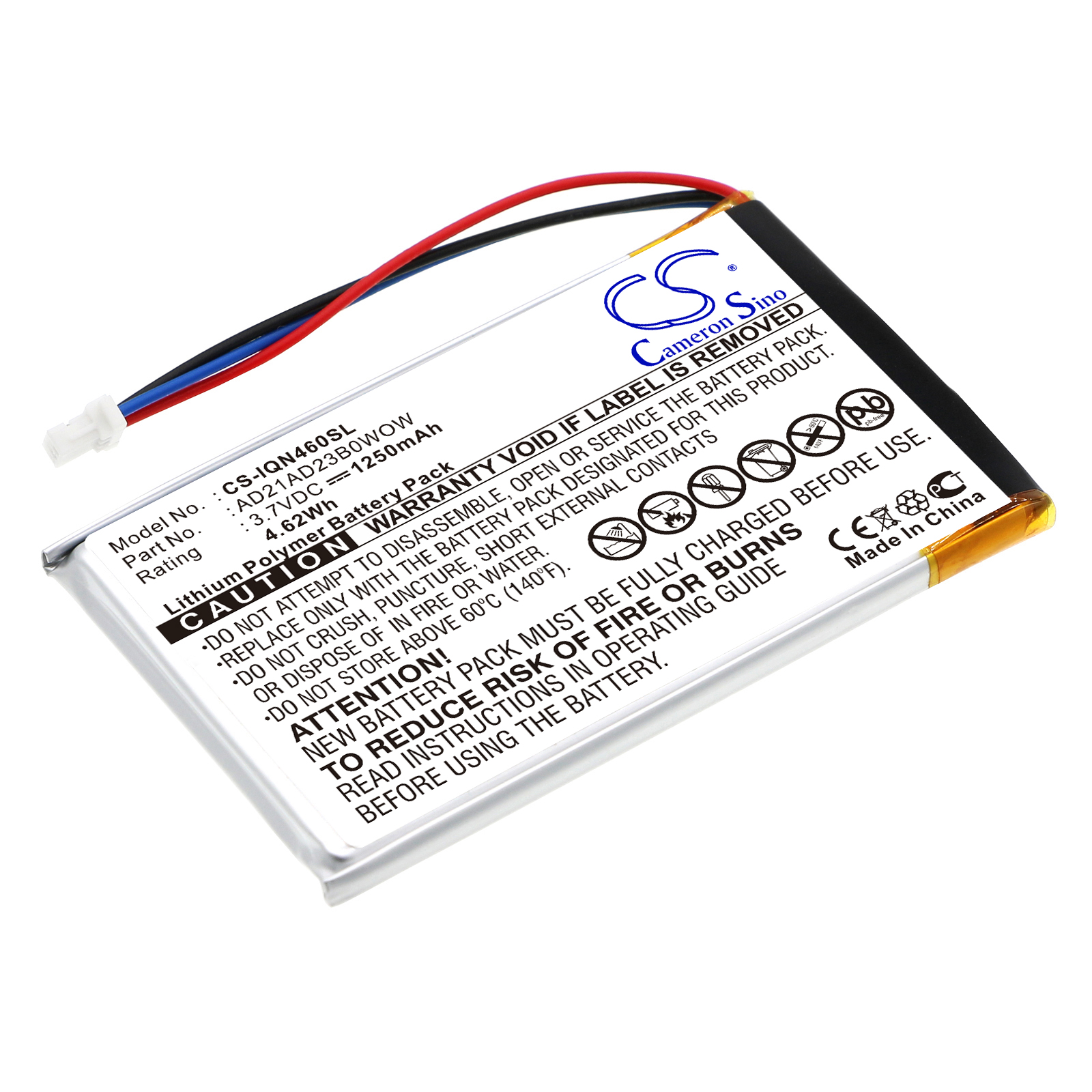 Garmin NUVI 465 GPS/Navigator Replacement Battery 1250mAh