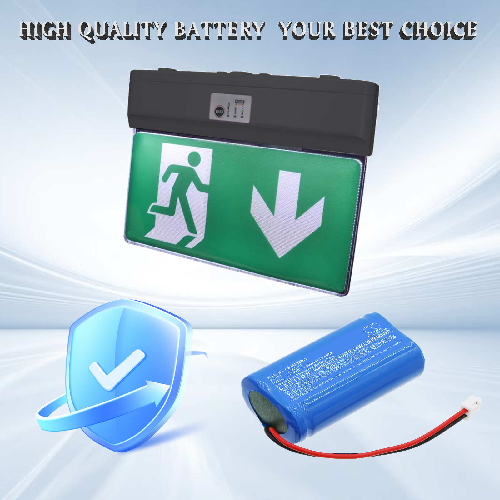 IRON LUX AT 26m E73 417 12 A-922/HT Emergency Lighting Replacement Battery 600mAh