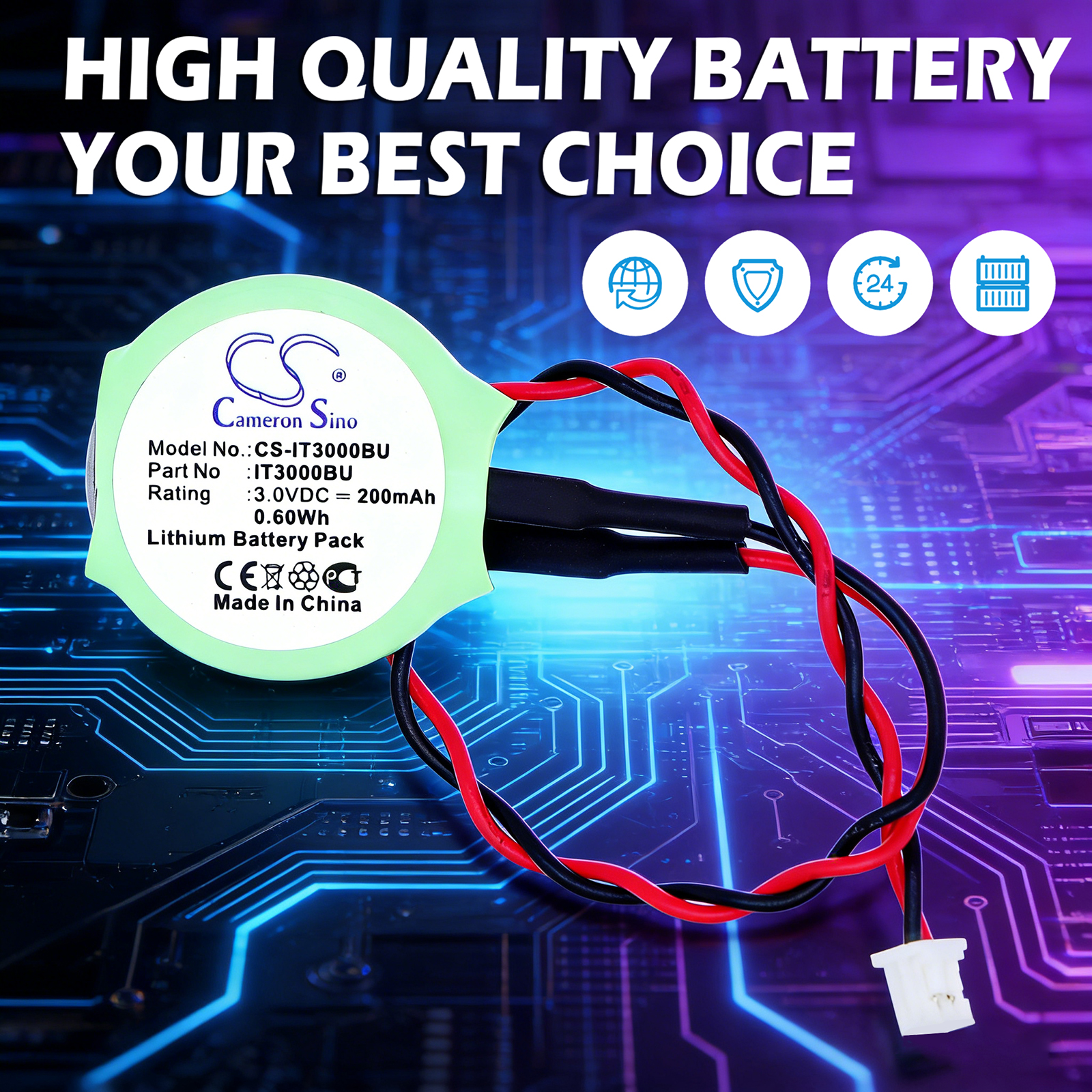 Casio IT3000 IT3100 CMOS/BIOS Replacement Battery 3V 200mAh