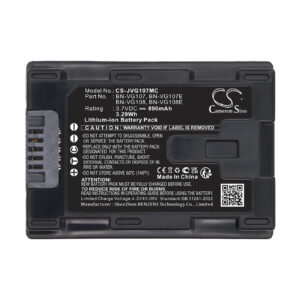 BN-VG107E JVC Replacement Battery 3.7V 890mAh