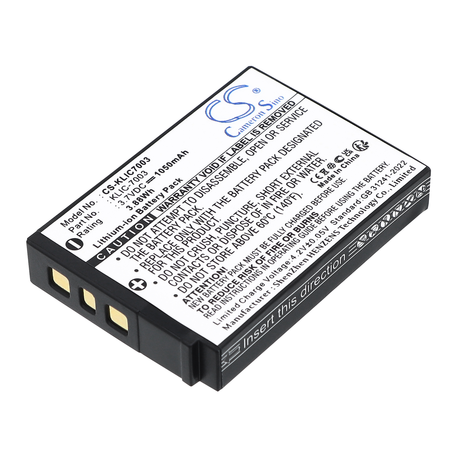 KODAK EASYSHARE V1003 BATTERY EasyShare M380 Replacement Battery