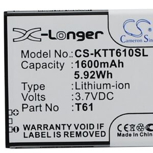 K-Touch T61 Mobile/SmartPhone Replacement Battery 1600mAh