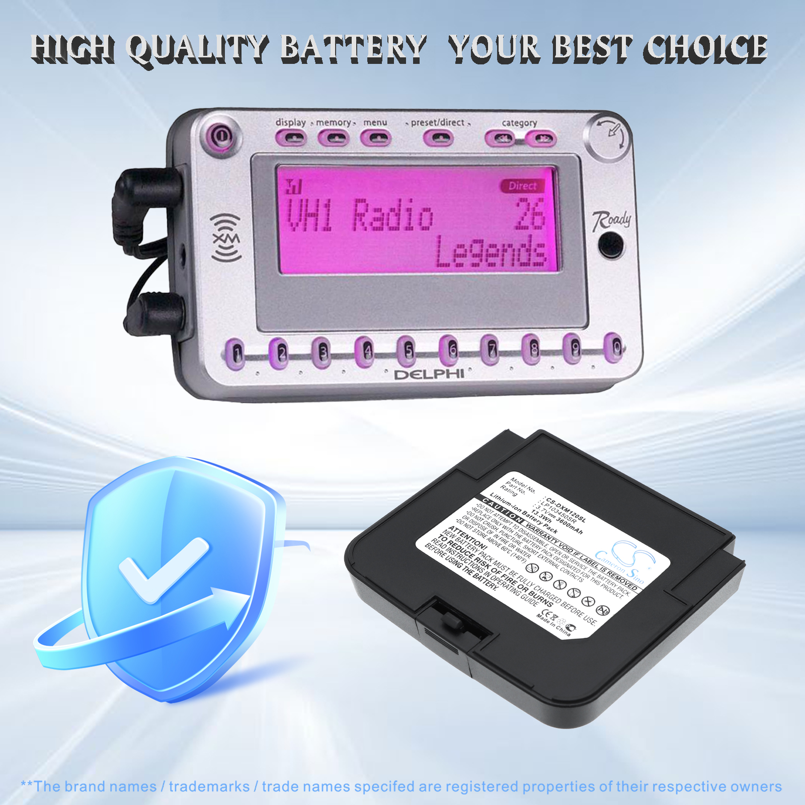 Delphi LP103450SR MP3 Player Replacement Battery 3600mAh