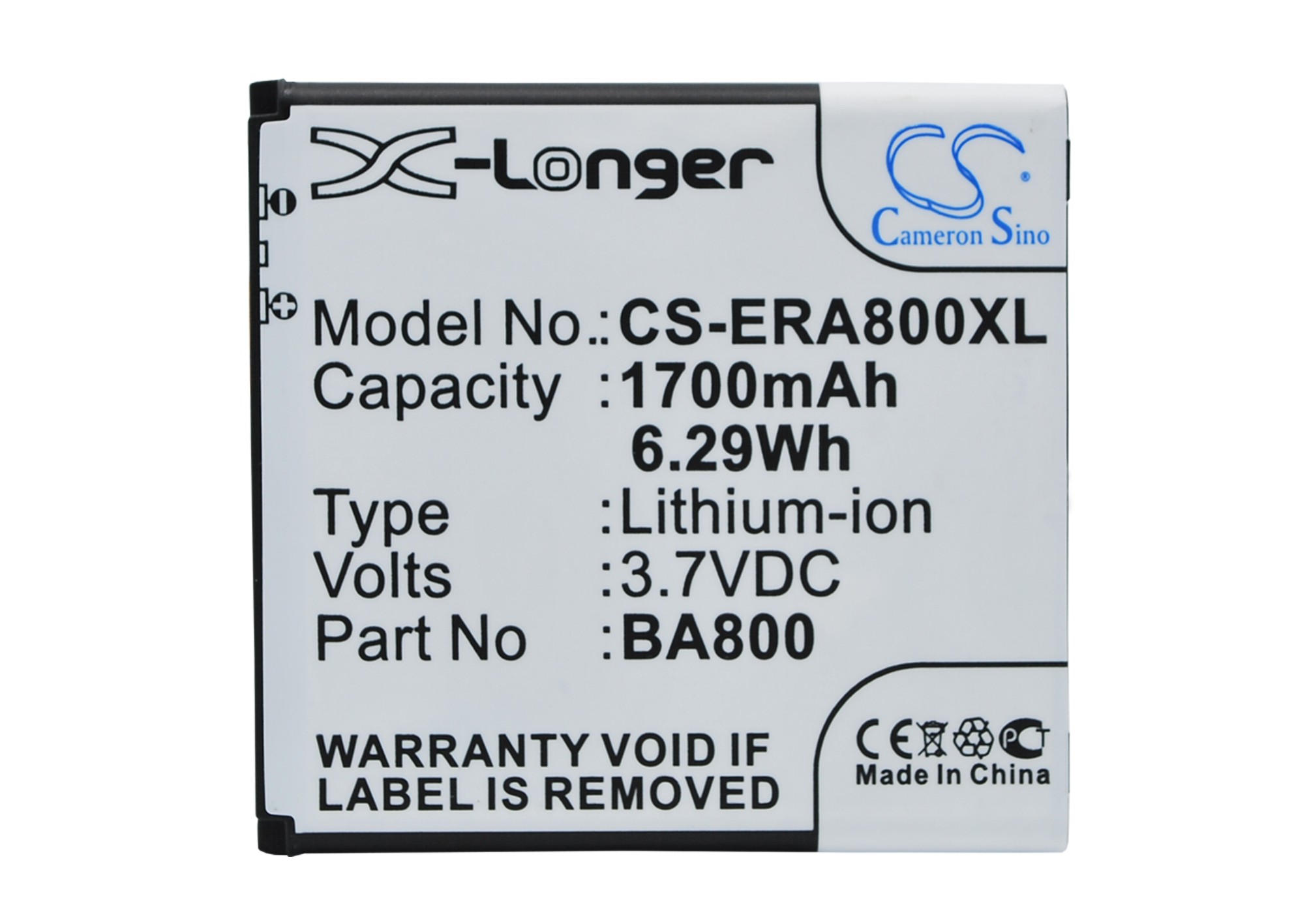 SONY BA800 Sony Ericsson Replacement Battery 3.7V 1700mAh
