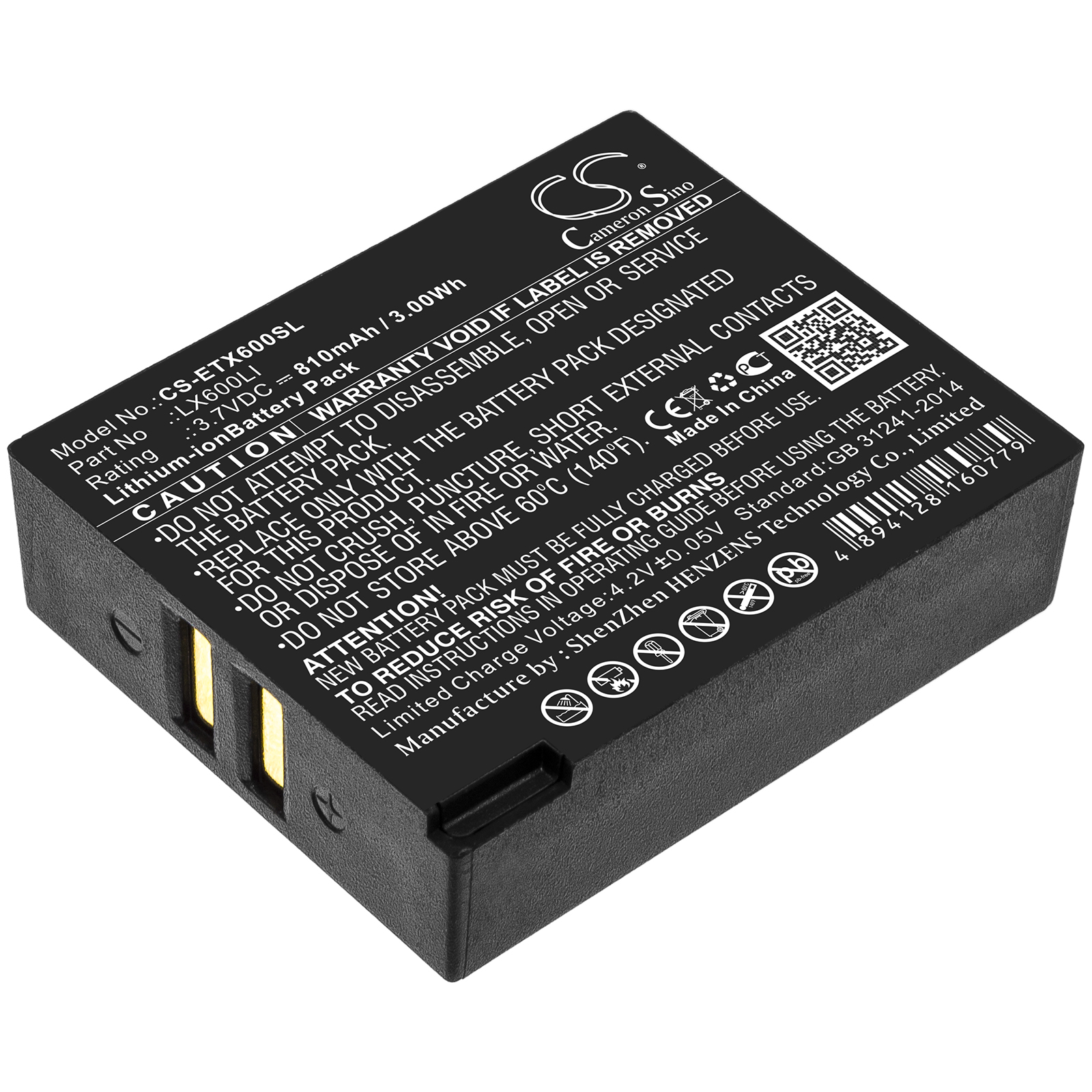 Eartec HUB UltraLITE LX600LI Replacement Battery 3.7V 810mAh