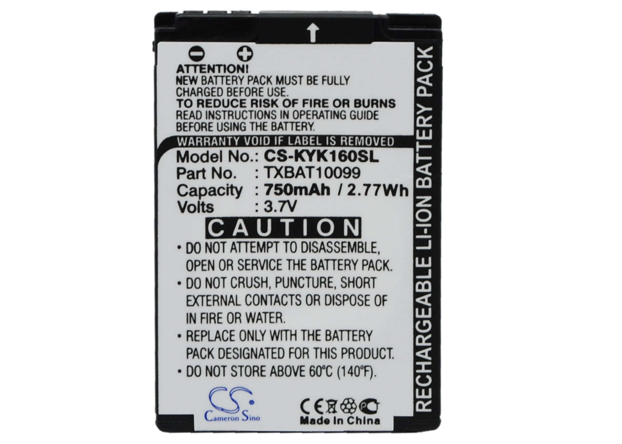 Kyocera Candid KX16 Dorado KX12 Dorado KX13 KX12 Replacement Battery 750mAh