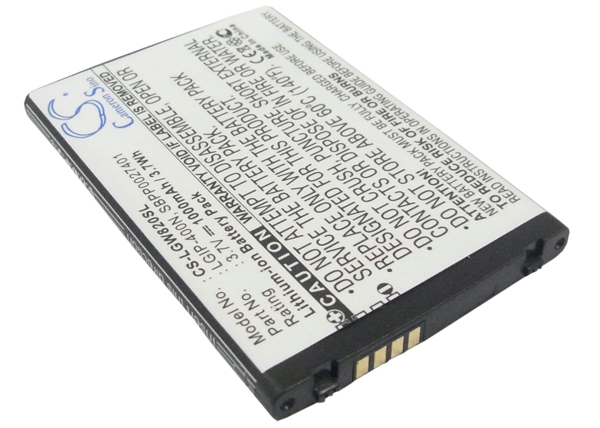LG Etna eXpo GW820 GT540 Replacement Battery 3.7V 1000mAh