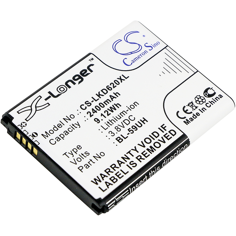 LG D315 D320 D620 Replacement Battery 3.8V 2400mAh