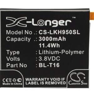 LG G Flex 2 H950 H955 H959 LS996 US995 BL-T16 Replacement Battery 3000mAh