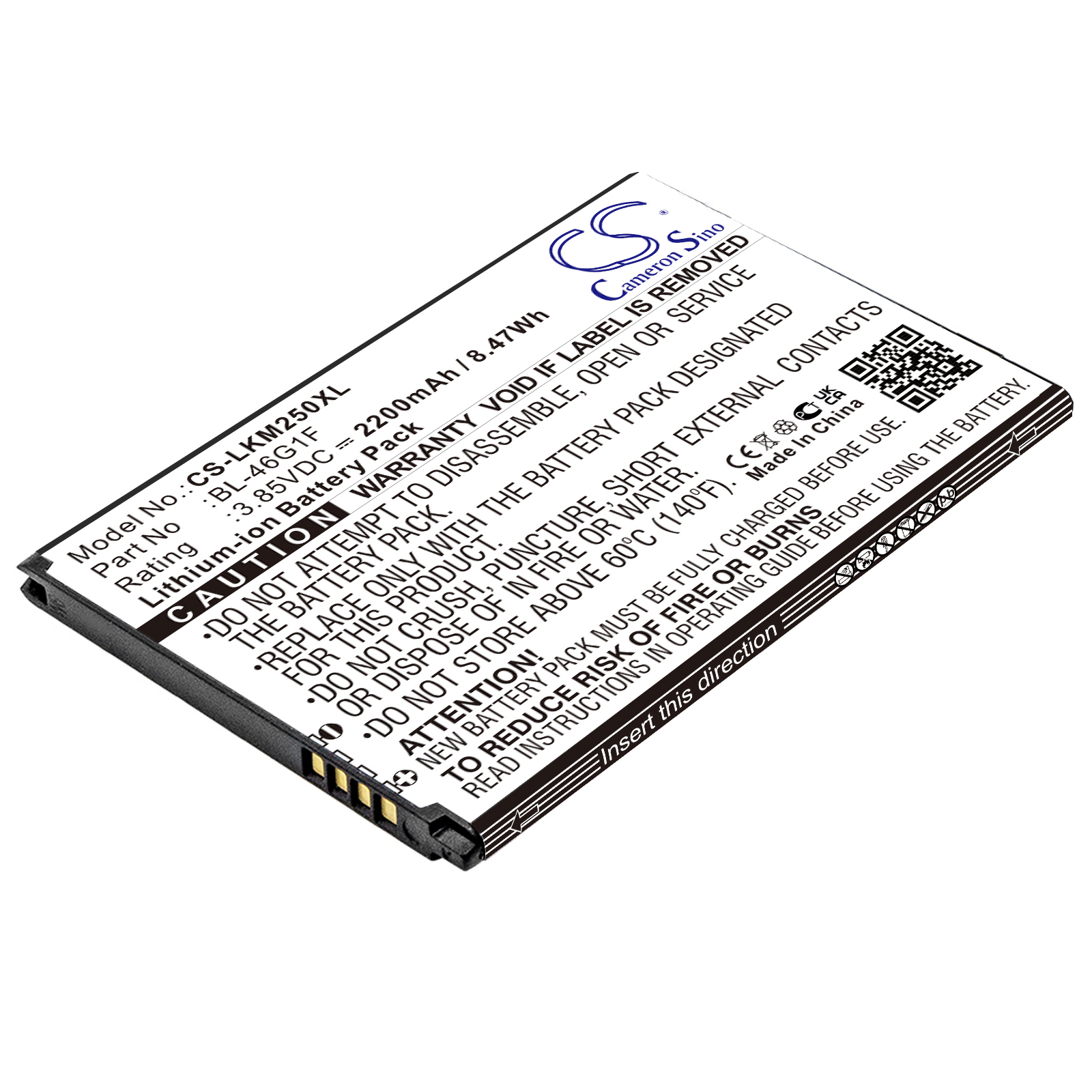 LG Grace Harmony K10 2017 Replacement Battery 3.85V 2200mAh