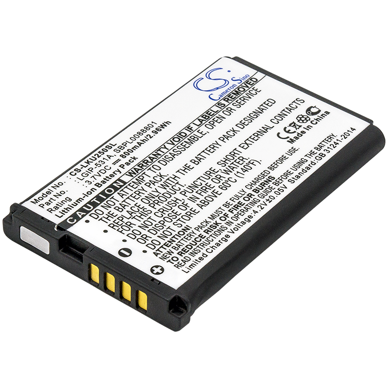 LG 236C 237C 440G 500G Replacement Battery 3.7V 800mAh