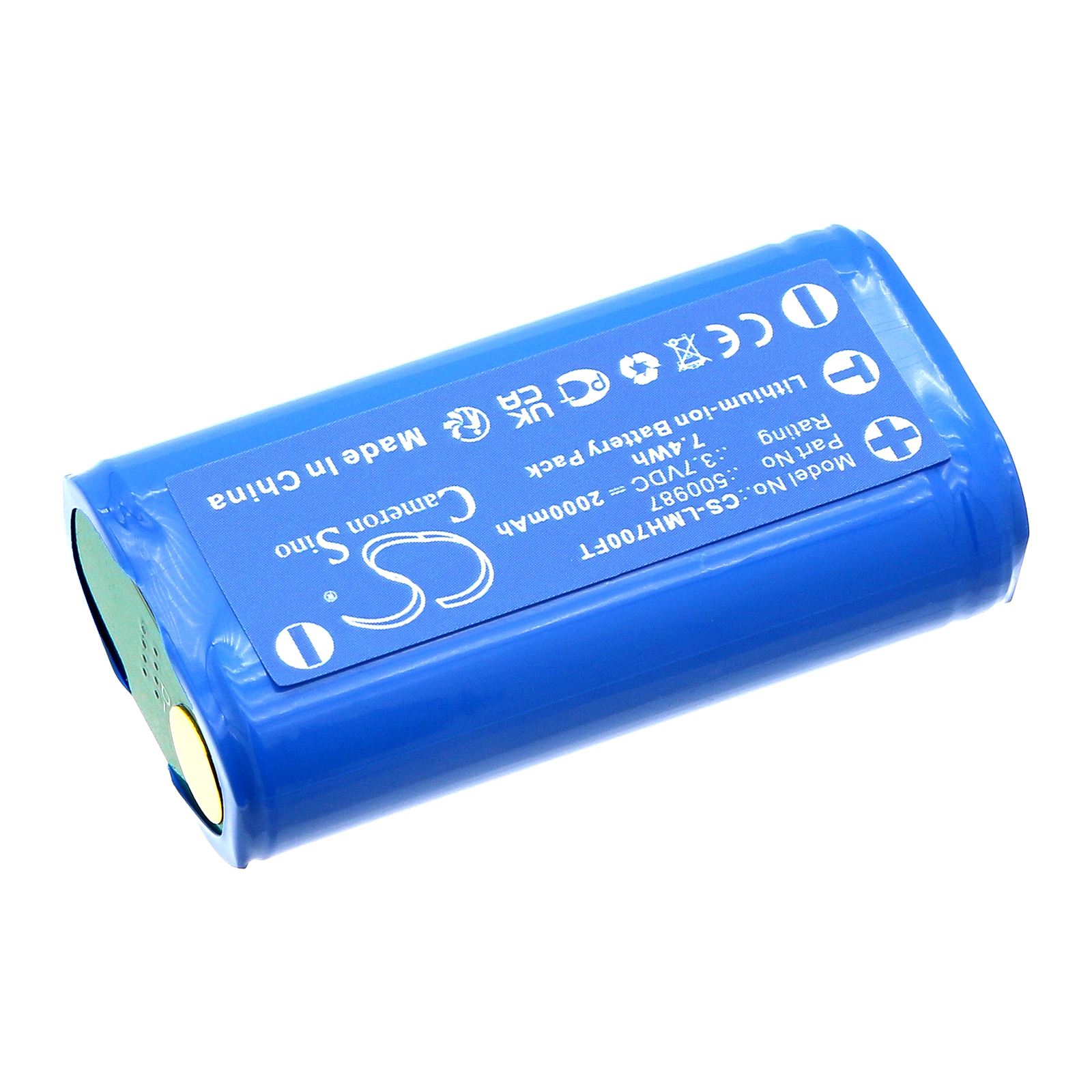 Replaces battery for Ledlenser MH7, MH8, 500987, 2000mAh