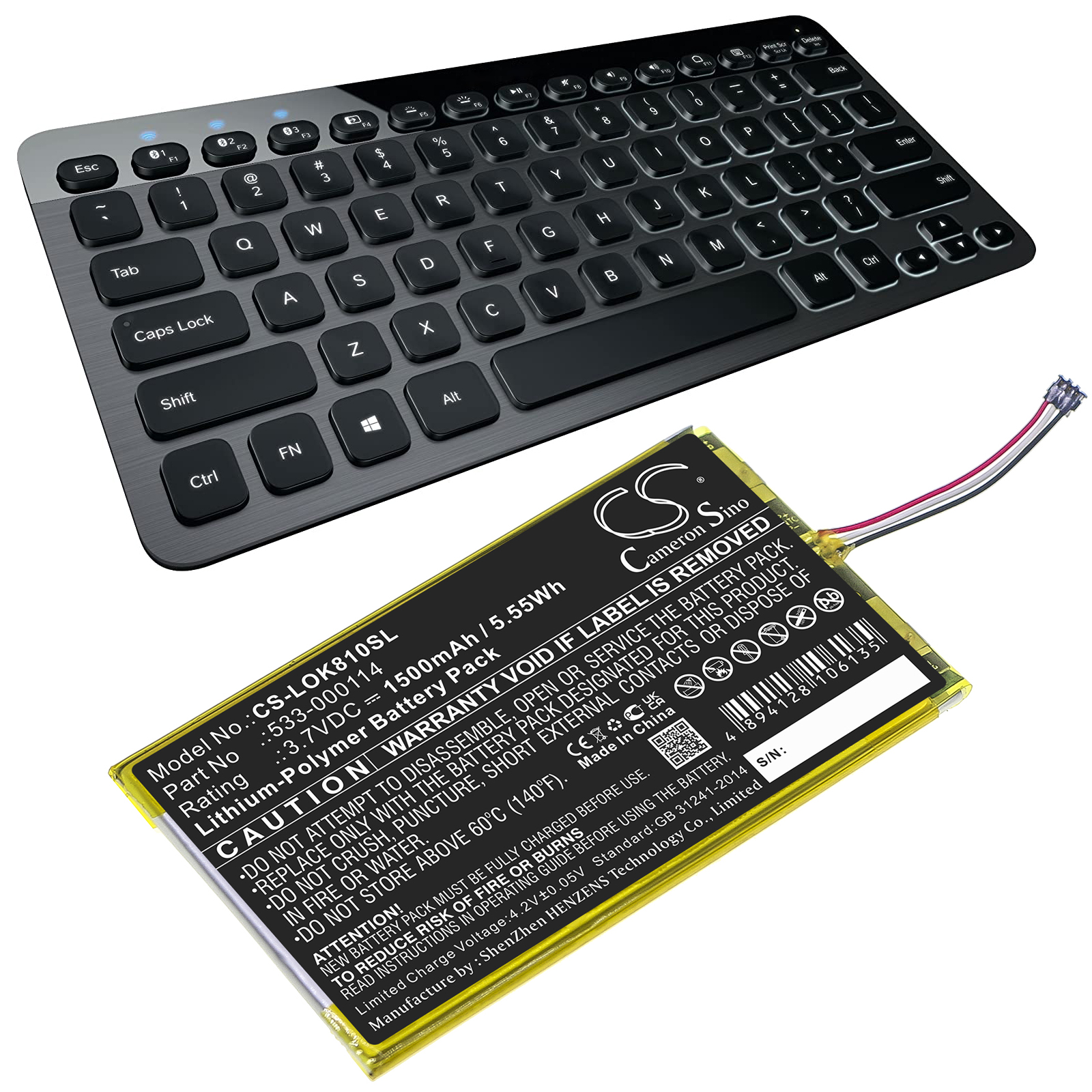 Logitech 533-000114 Replacement Battery 3.7V 1500mAh