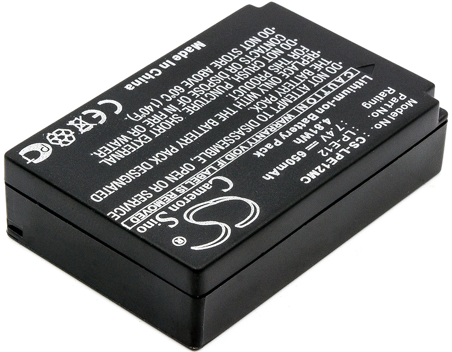 Canon LP-E12 EOS & PowerShot Replacement Battery 650mAh