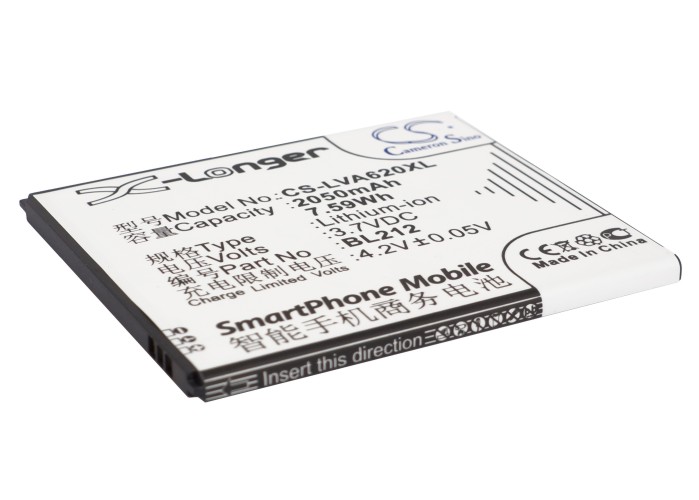 Lenovo A620T A628T A708T Replacement Battery 3.7V 2050mAh