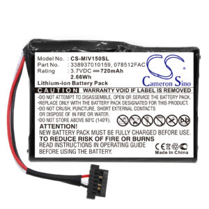 Mitac Mio Moov 150 078512FAC Replacement Battery 3.7V 720mAh