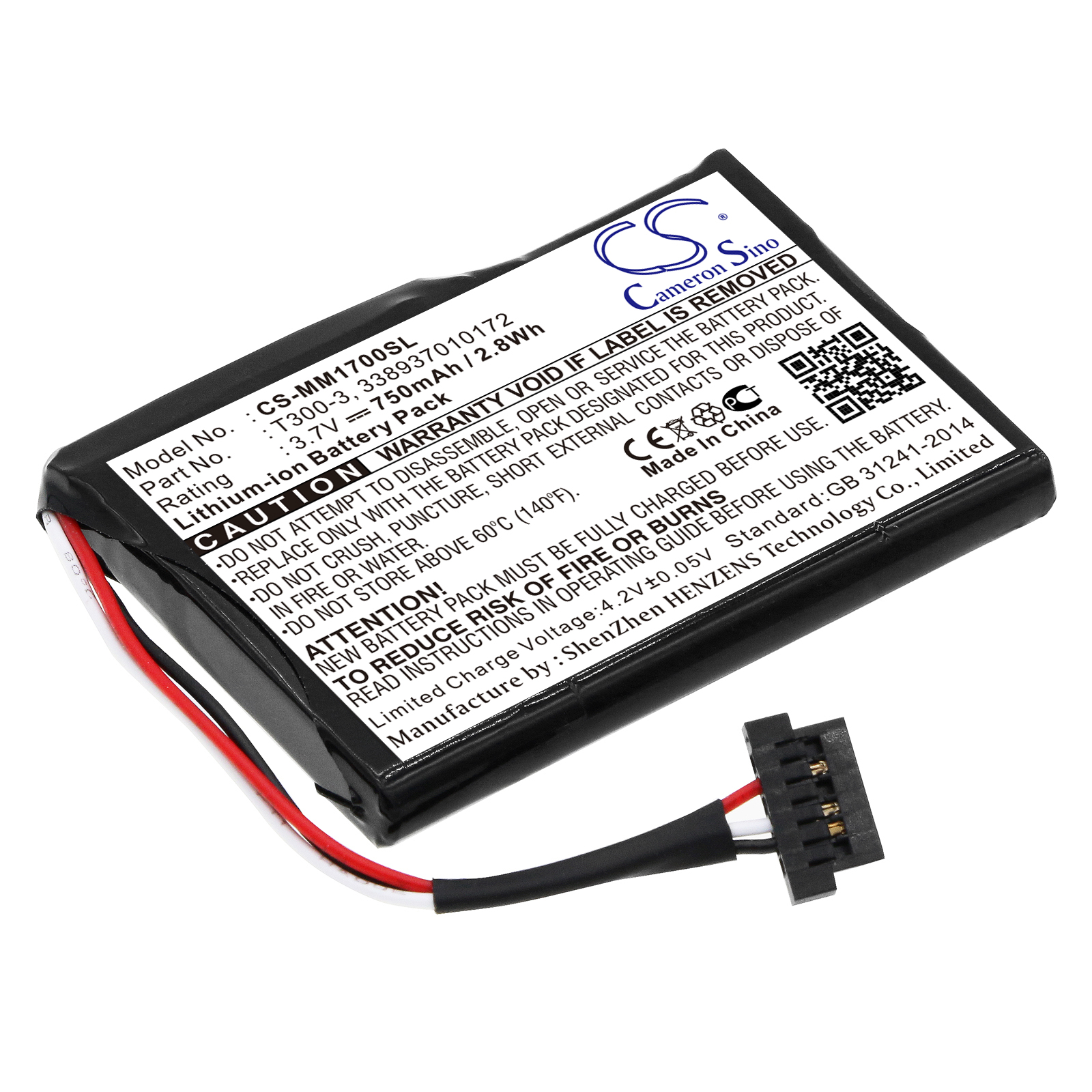 Magellan Maestro 1700 338937010172 T300-3 GPS/Navigator Replacement Battery 750mAh