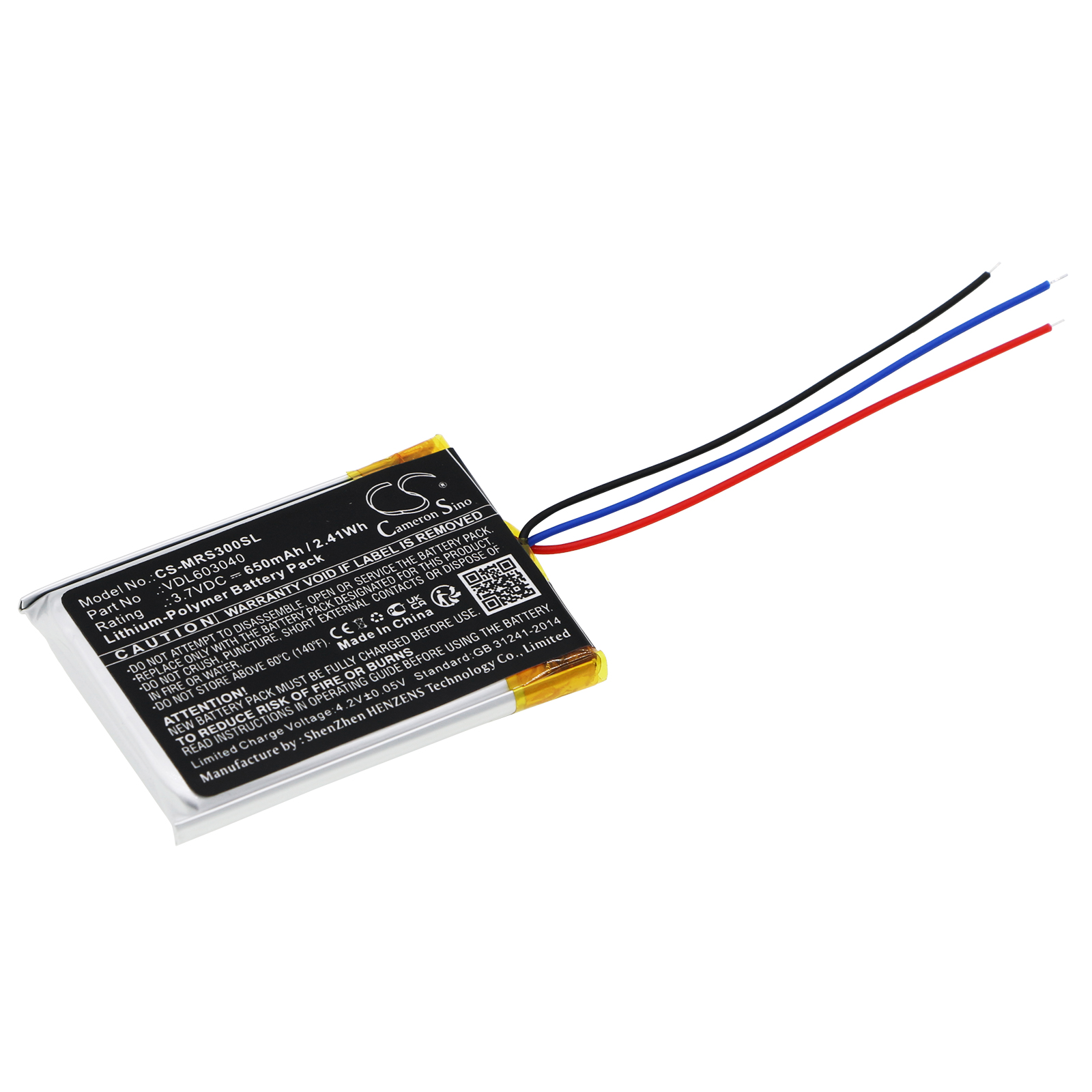 Marshall Major II MID Monitor VDL603040 Headset Replacement Battery 3.7V 650mAh