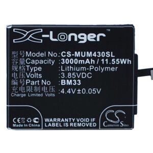 Xiaomi M4i X9 BM33 Mobile/SmartPhone Replacement Battery 3000mAh