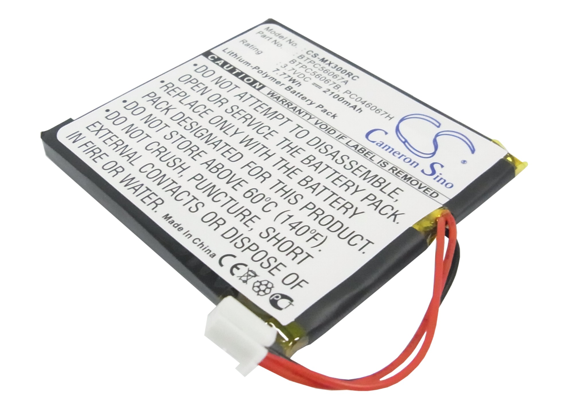 Crestron C2N-DAP8 CNAMPX-16X60 CNX-PAD8A MT-100 Replacement Battery 2100mAh