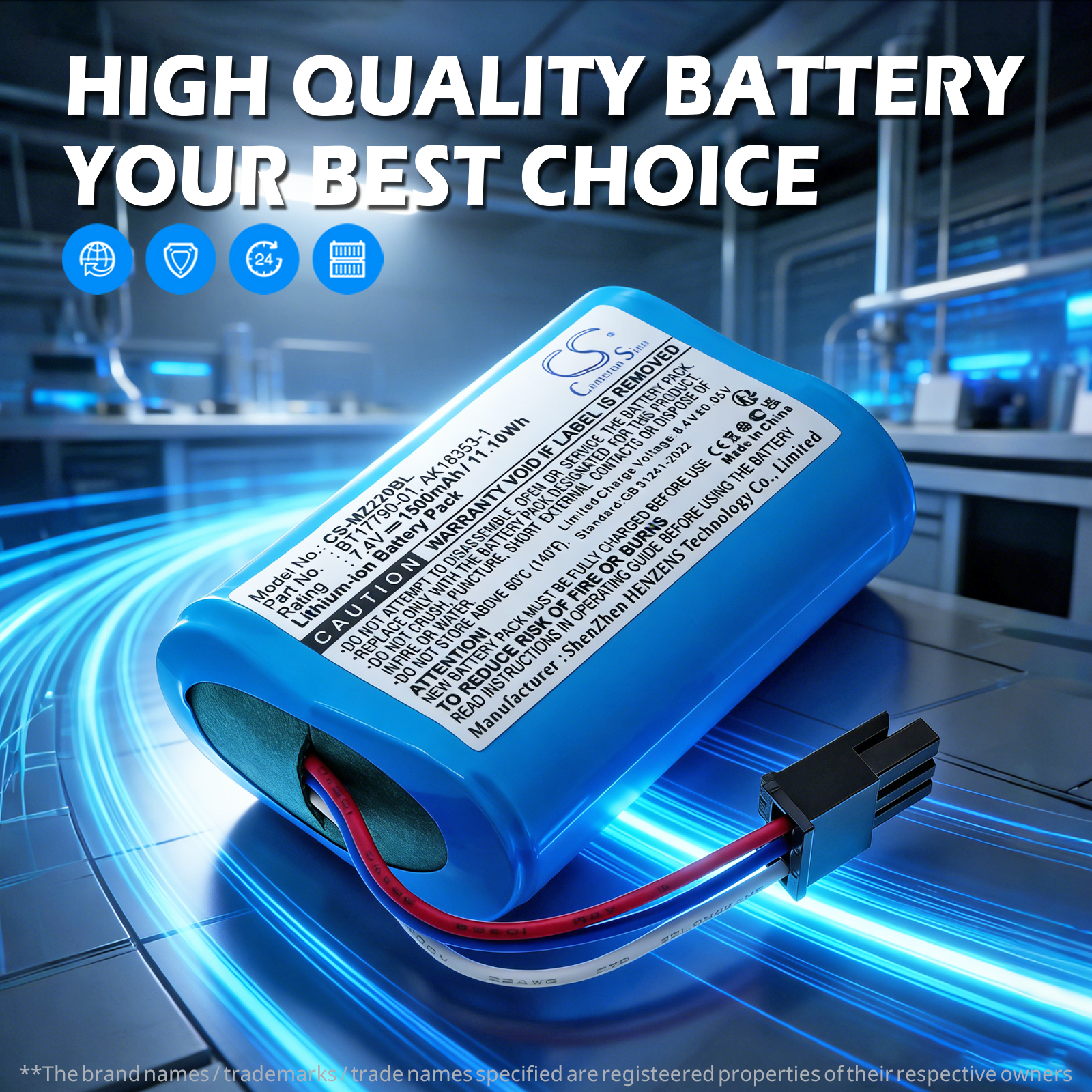 Zebra IMZ320 MZ220 Replacement Battery 7.4V 1500mAh