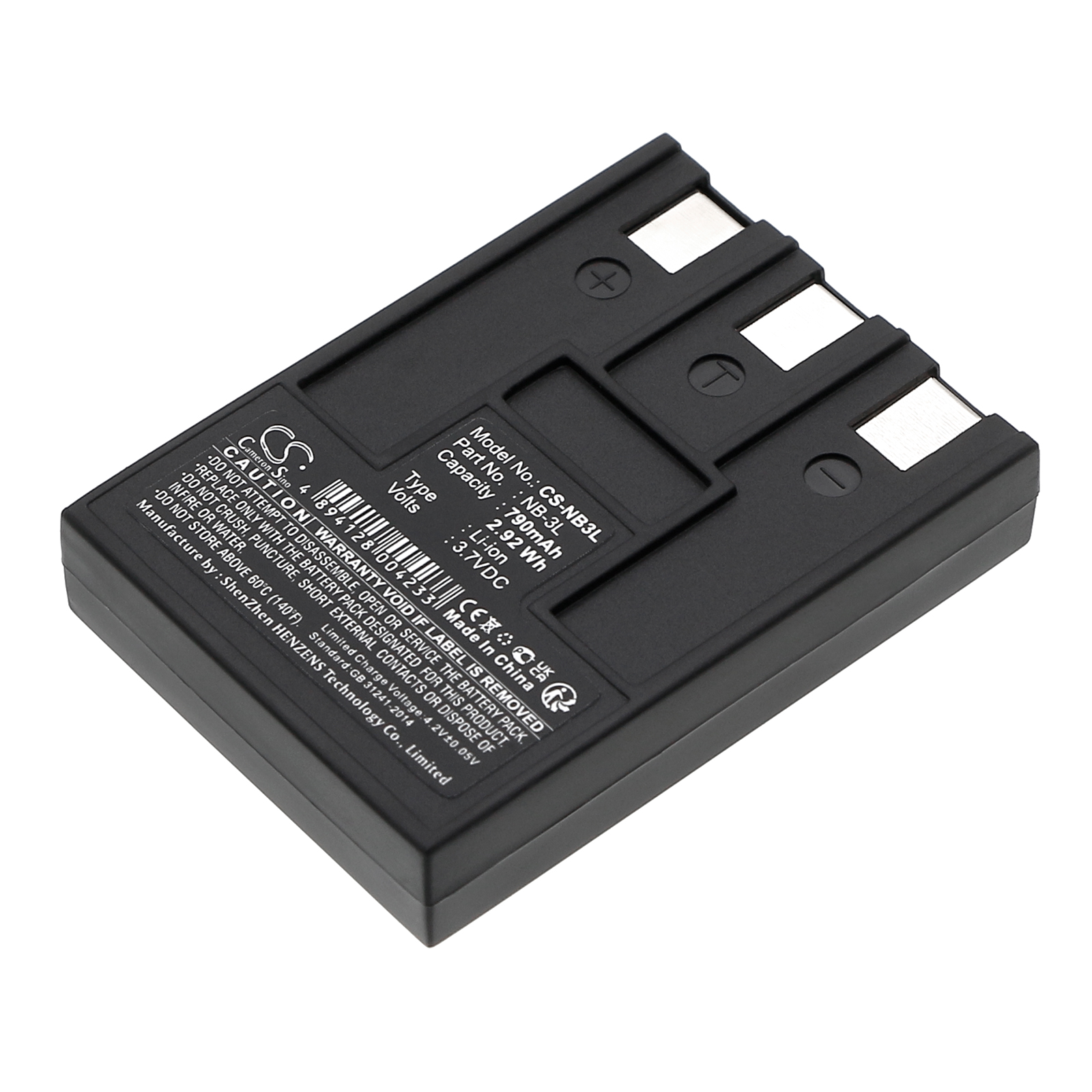 Canon NB-3L PowerShot Series Replacement Battery 790mAh