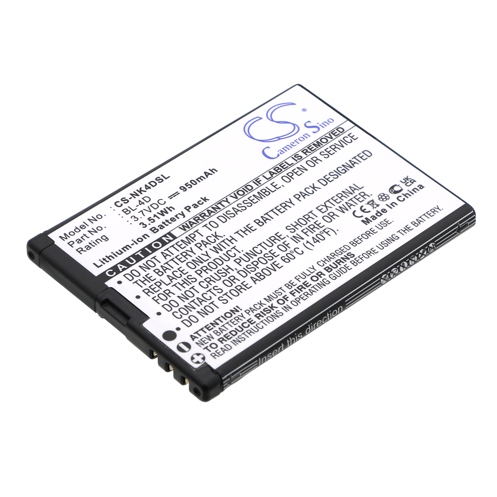 BLU Hero 2 NGM Fred Nokia E5 Replacement Battery 3.7V 950mAh